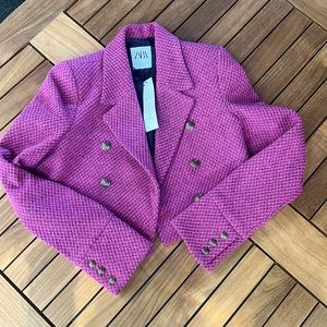Zara Pink Blazer with Silver Buttons